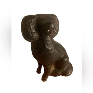 Black Chalkware Poodle Figurine 8.5” H